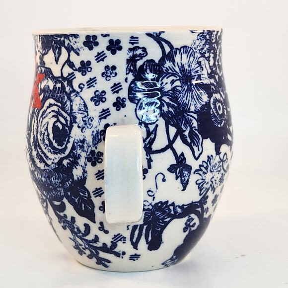 Anthropologie Homegrown Monogram Mug – Initial K – Blue Floral Toile Stoneware - Picture 7 of 10